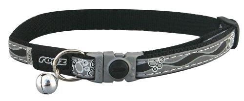 Rogz Night Cat Collar Black Paws