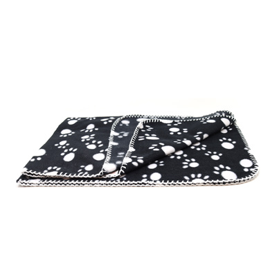 Fleece Blanket Black & White Pawprint