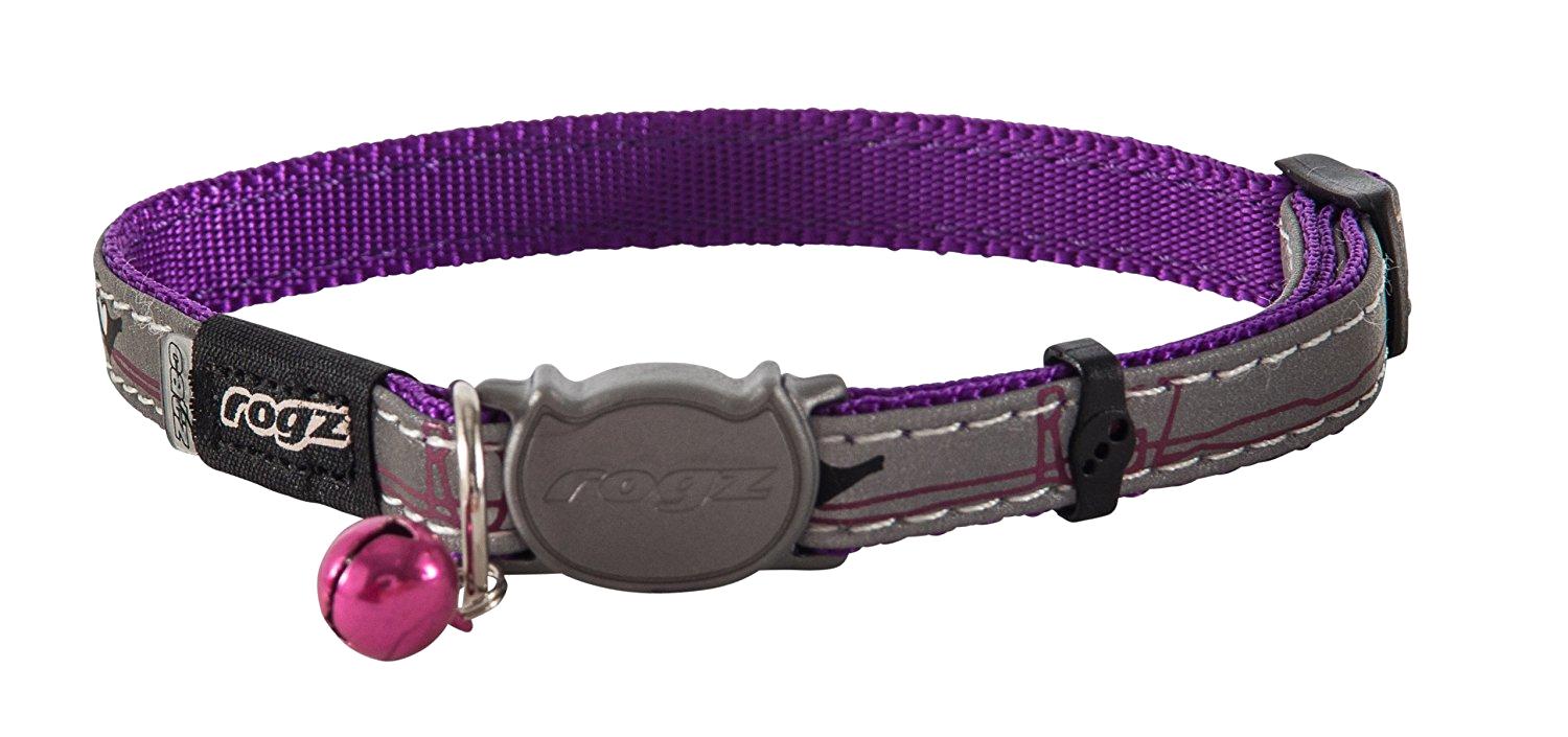 Rogz Night Cat Collar Purple