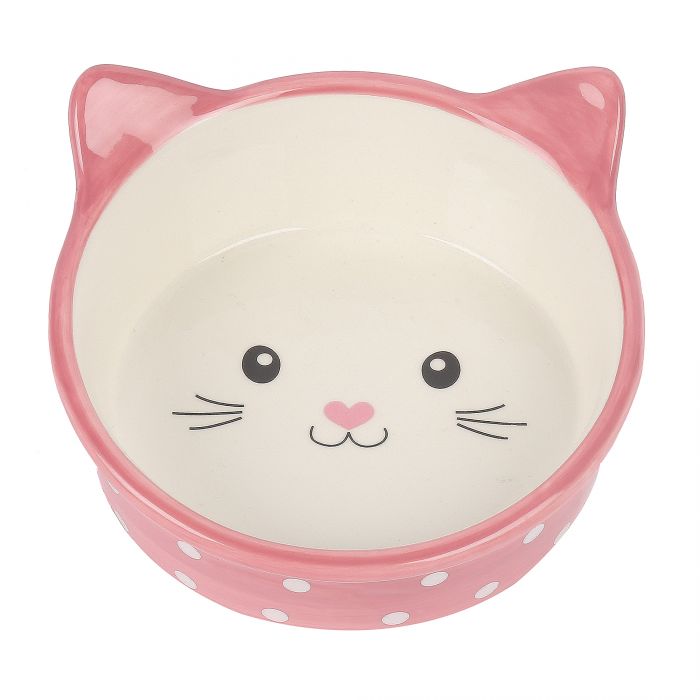 Polka Dot Cat Bowl